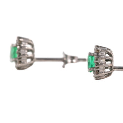 White Gold Earrings with Emeralds and Diamonds