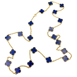VAN CLEEF & ARPELS "Vintage Alhambra" Long necklace in yellow gold and Lapis lazuli