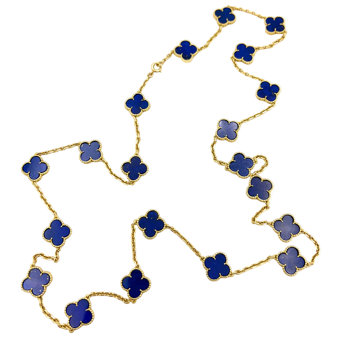 VAN CLEEF & ARPELS "Vintage Alhambra" Long necklace in yellow gold and Lapis lazuli