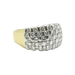Ring in white gold, yellow gold and diamonds
