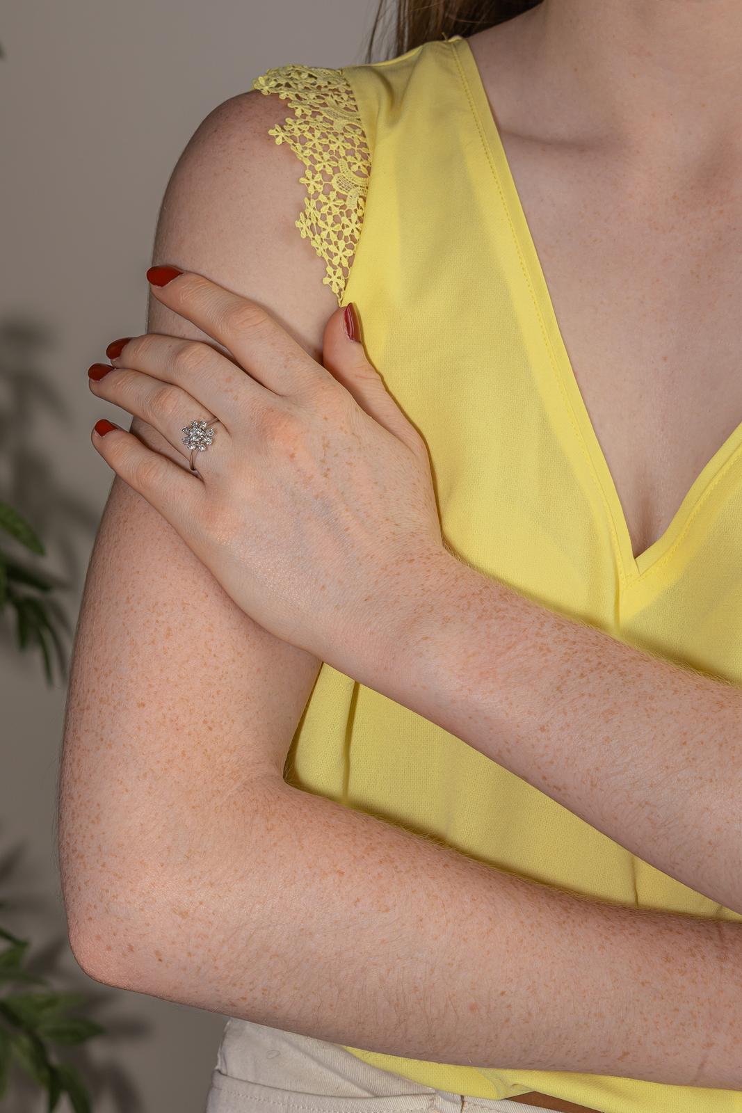 Bague Marguerite Or blanc Diamant