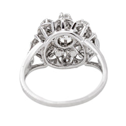 White Gold Daisy Ring with Diamond