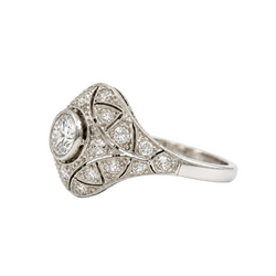 Platinum and Diamond Dome Ring