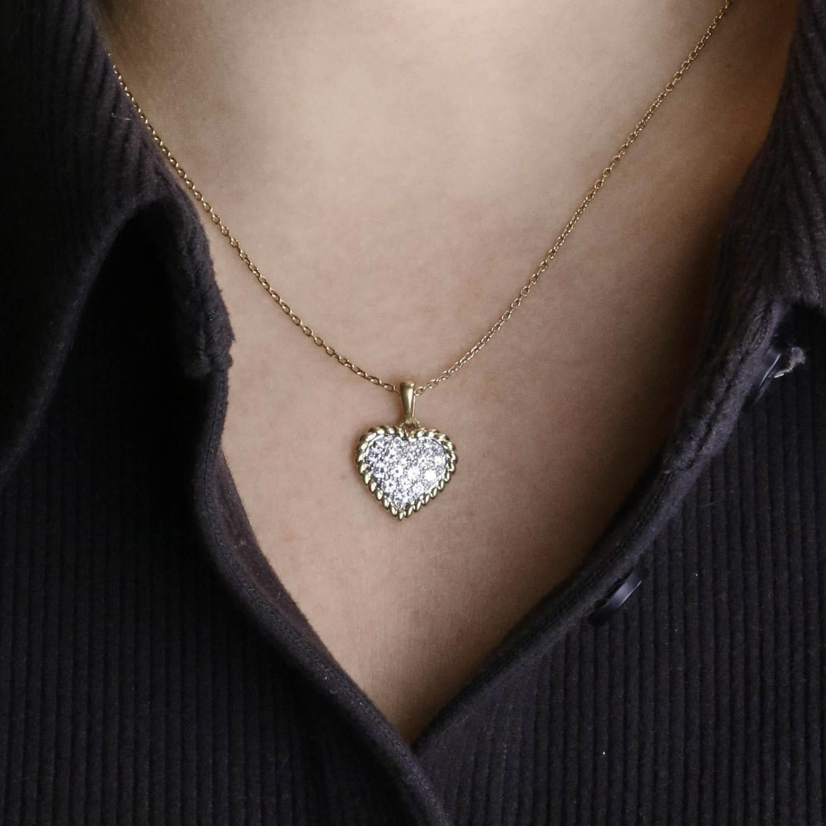 Yellow gold, Platinum, and Diamond pendant