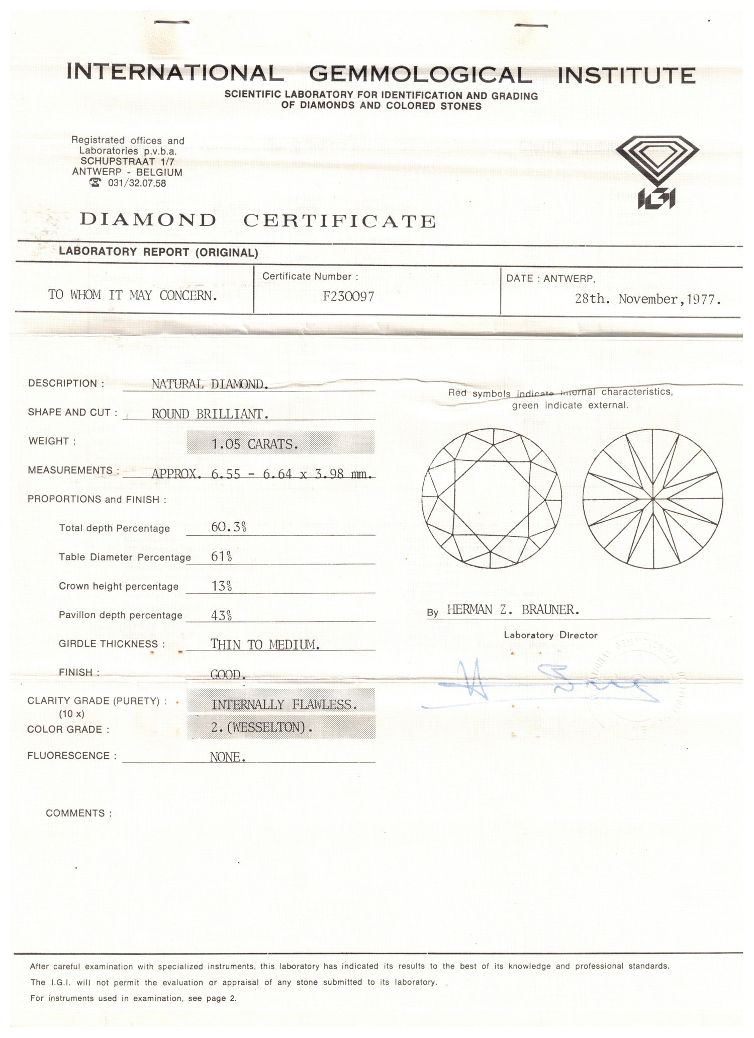 Diamant solitaire 1,01 carats certifié