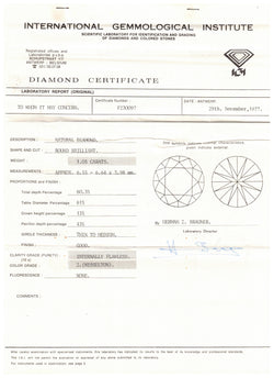 Diamant solitaire 1,01 carats certifié
