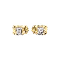 Boucles d'oreilles "Mailles" vintage deux tons d'ors et diamants.