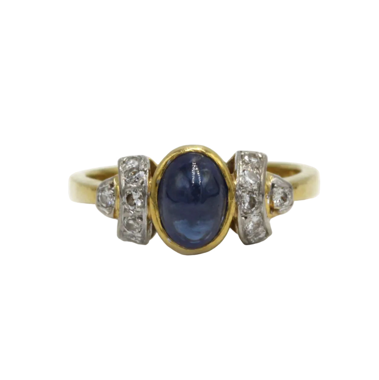 Bague Trilogie en or jaune, or blanc, saphir et diamants