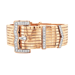 Bracelet Ceinture en or rose, platine et diamants