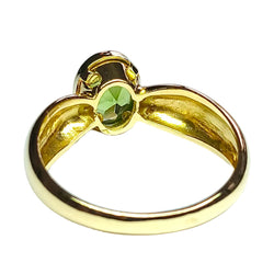 Yellow Gold Solitaire Ring with Peridot