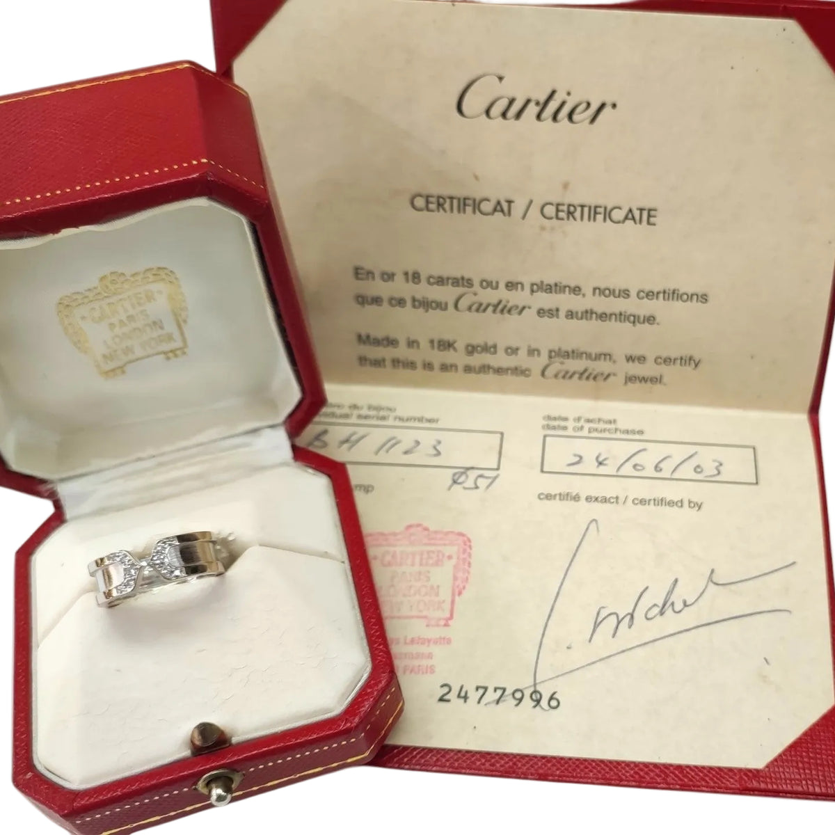 CARTIER "C2" Bangle in white gold and diamonds