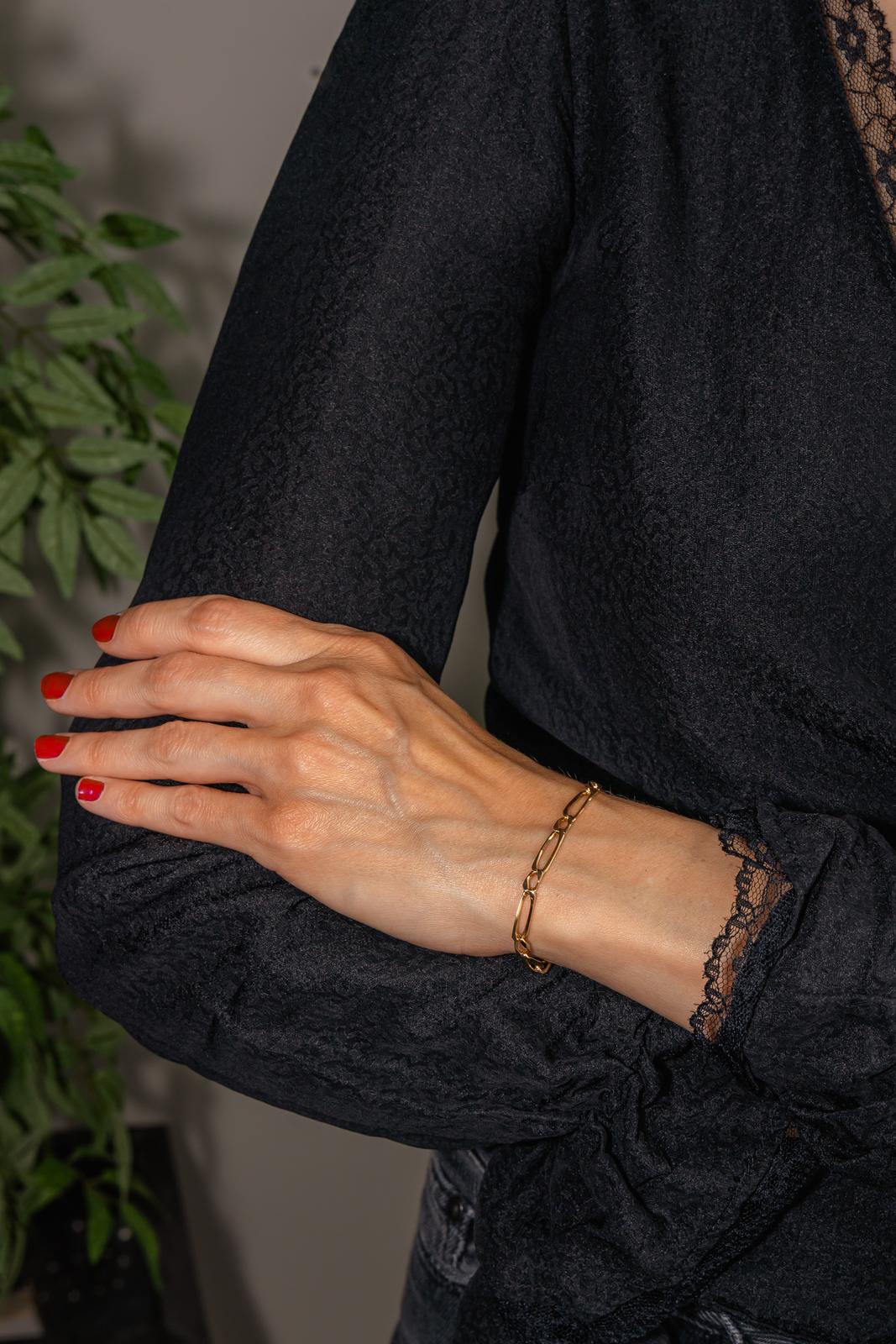 Bracelet Maille figaro  Or jaune
