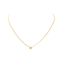 Yellow Gold Solitaire Diamond Necklace