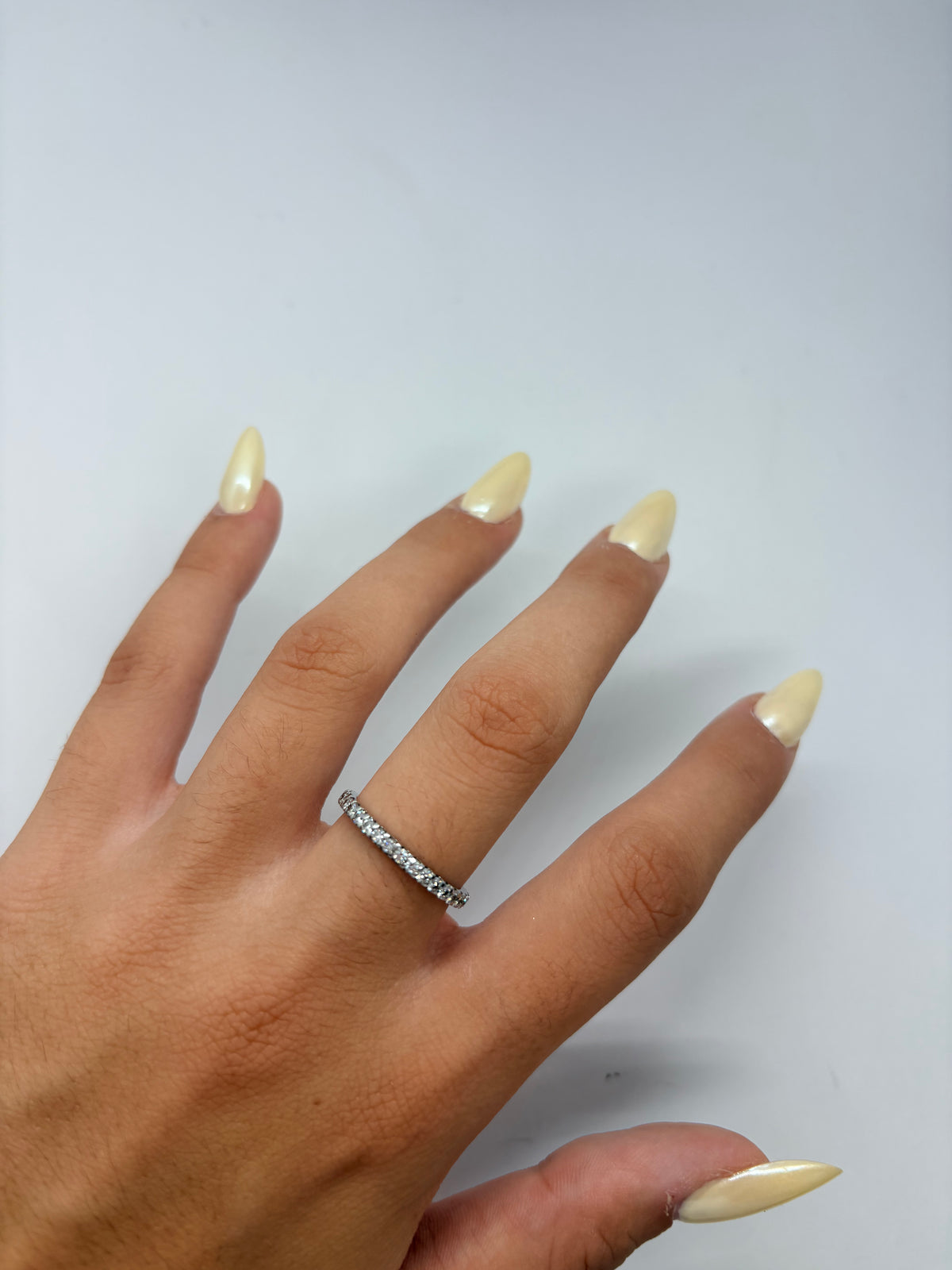 White Gold and Diamond Wedding Band