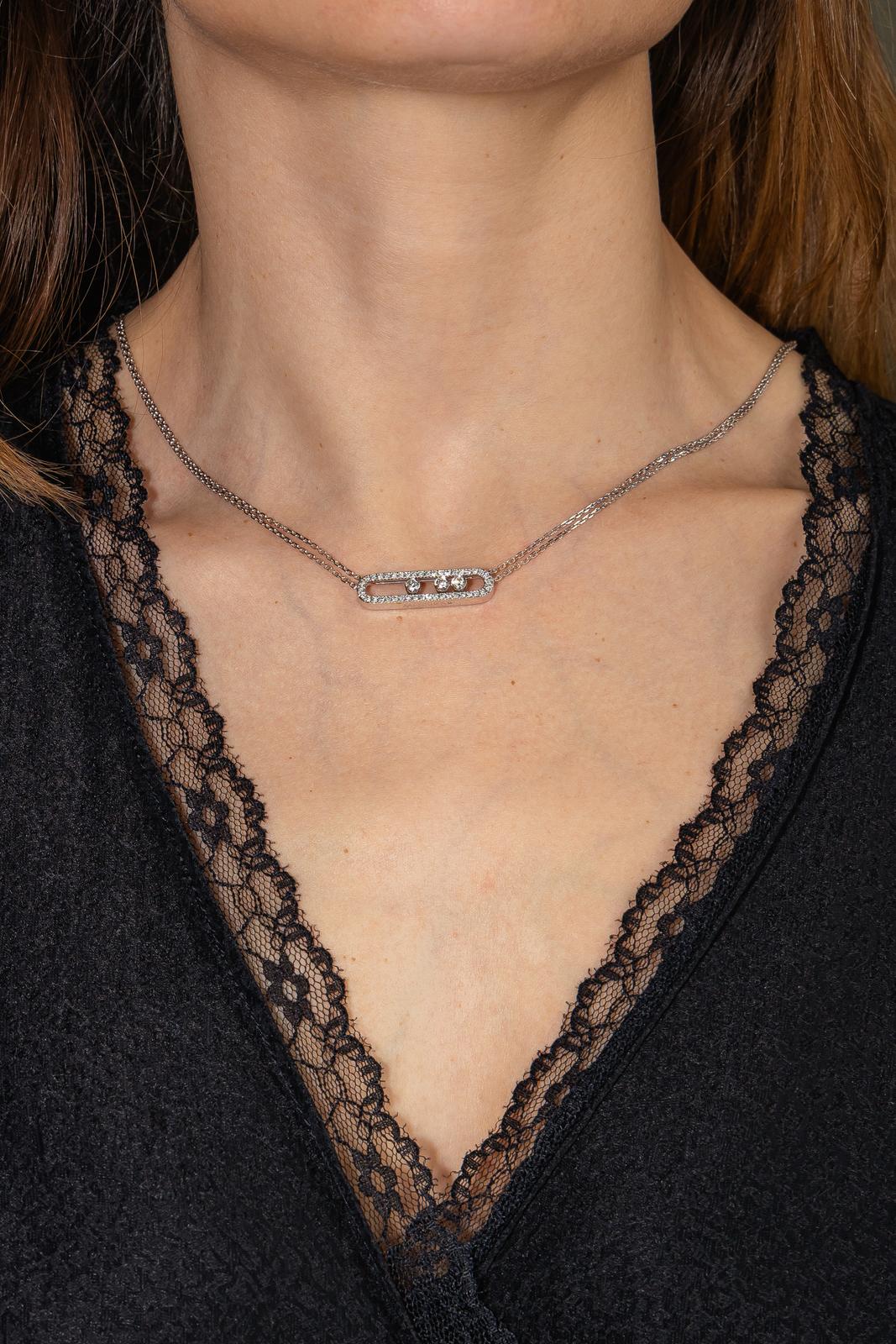 Messika Collier Move Or blanc Diamant
