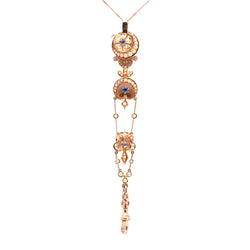 Yellow gold pendant with pearls and sapphires