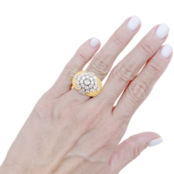 Dôme Ring in white gold, yellow gold, and diamonds