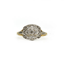 Art Deco Ring in Gold, Platinum, and Diamond