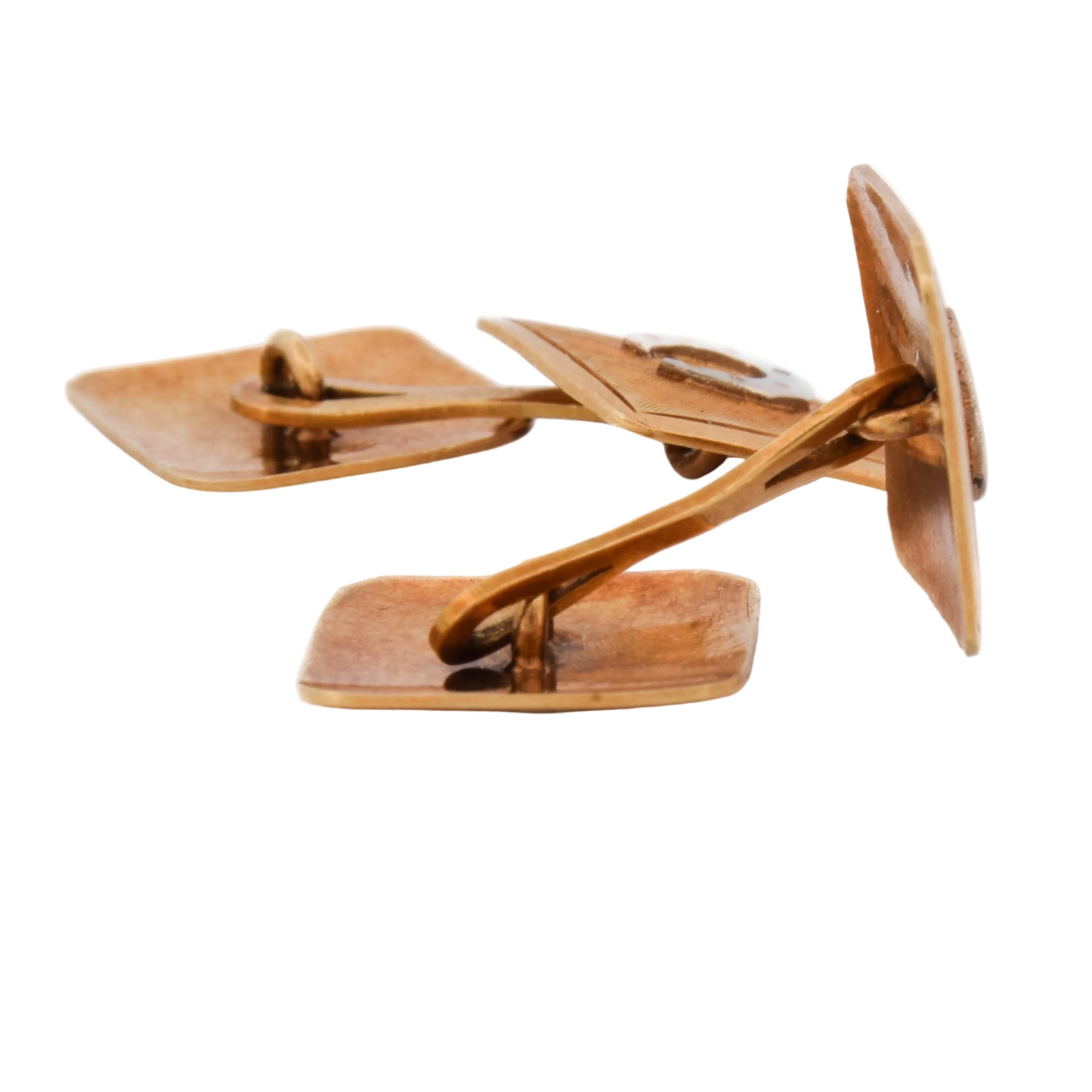 Cufflinks in white gold and yellow gold