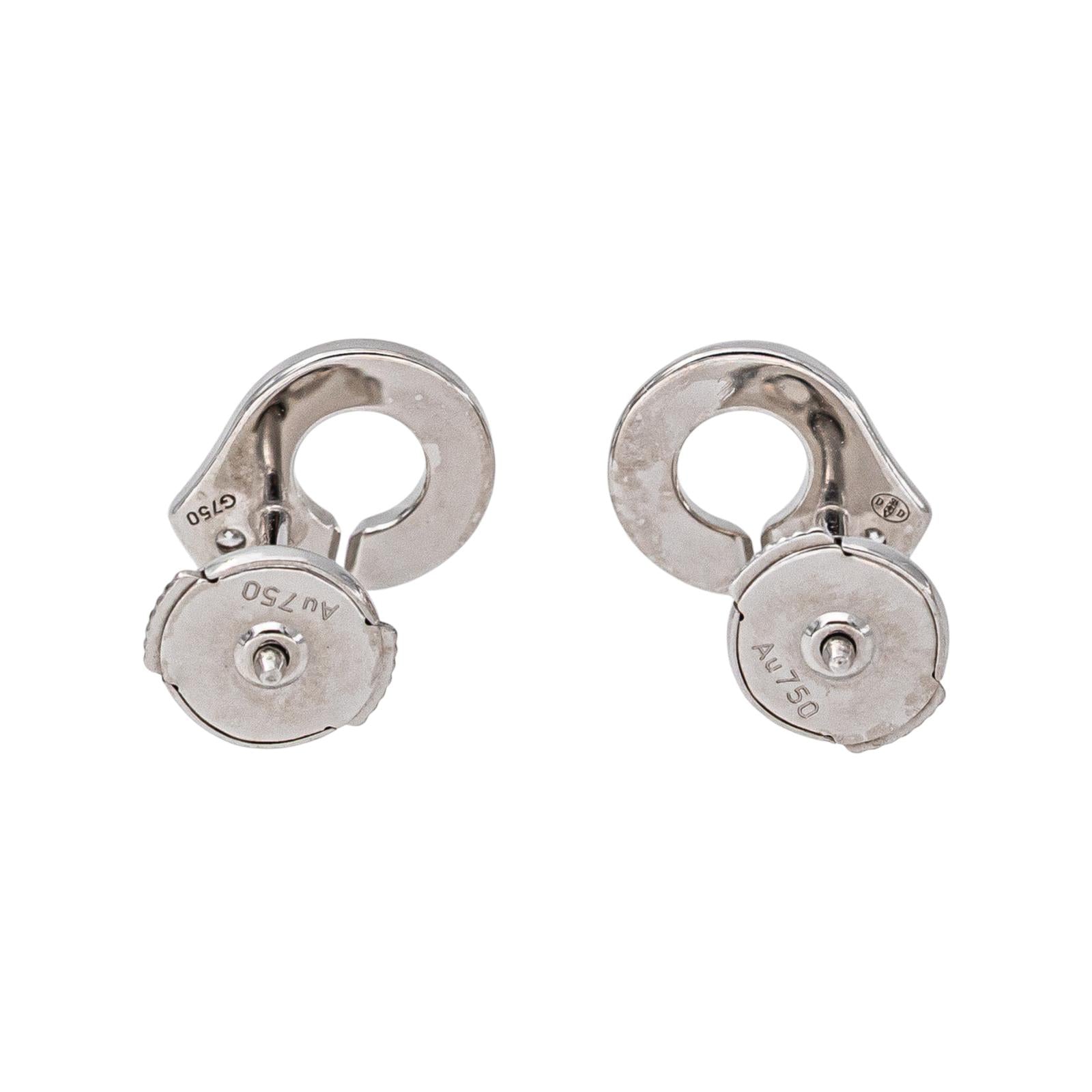 Dinh Van Handcuff Earrings in White gold with Diamonds