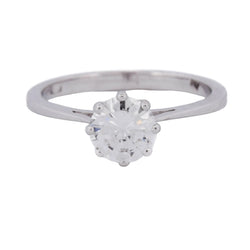 White Gold Solitaire Ring with a Diamond