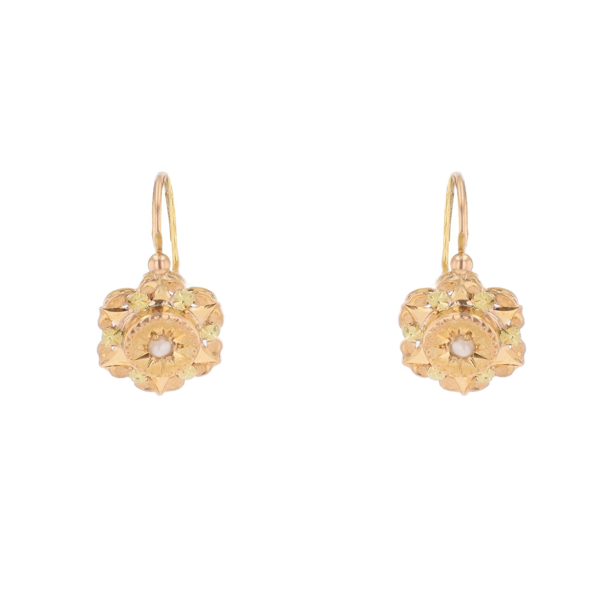 Rose gold and Pearl Lever-back Earrings