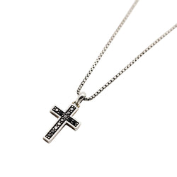 Necklace DAVID YURMAN Cross pendant in black silver and diamonds.
