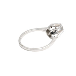 White Gold and Zirconium Solitaire Ring