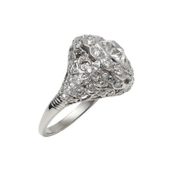 Platinum and Diamond Dome Ring