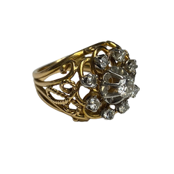 Yellow Gold and Diamond Dome Ring