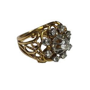 Yellow Gold and Diamond Dome Ring