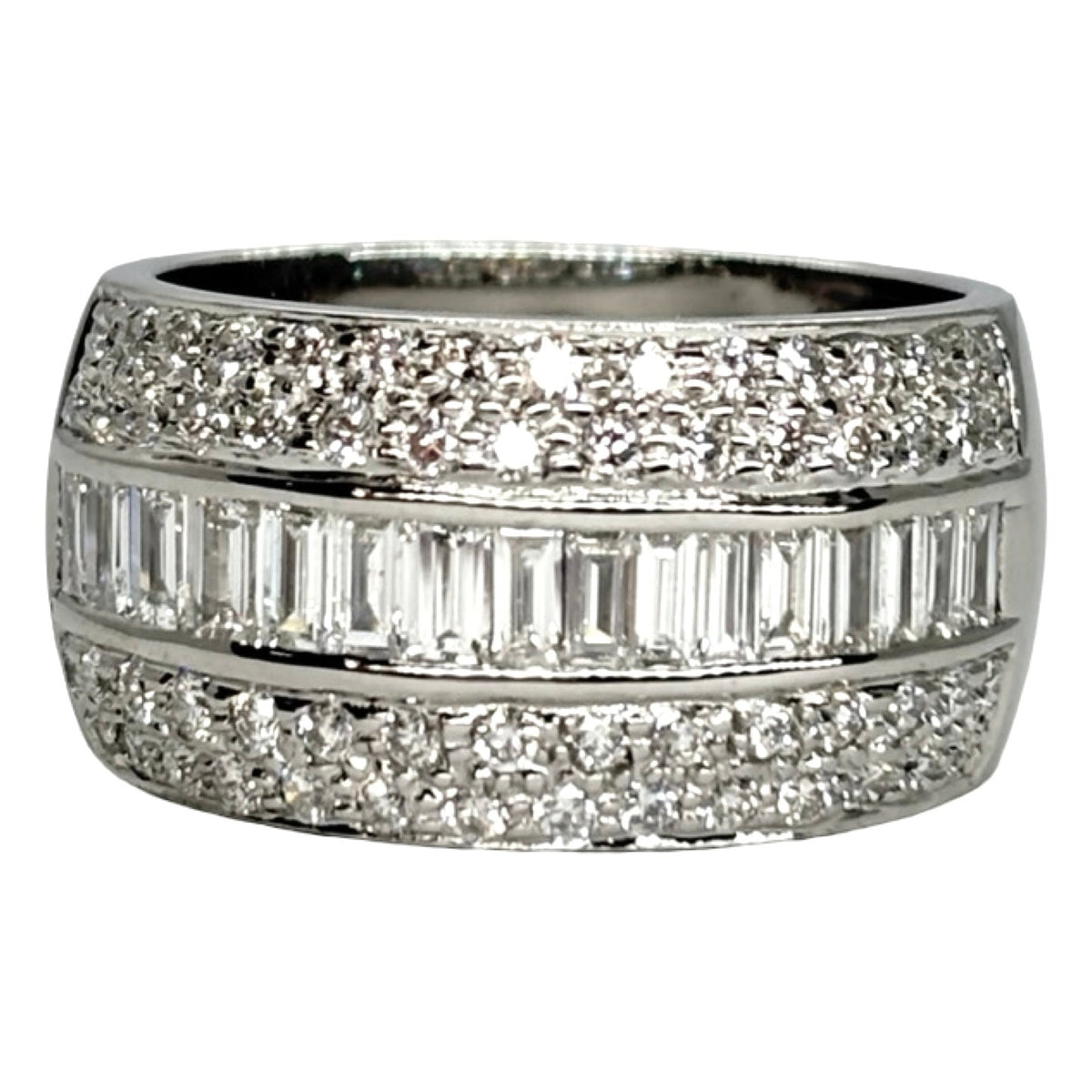 White Gold and Diamond Band Ring