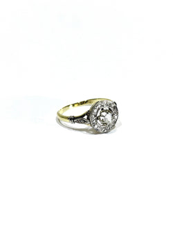 Yellow Gold and Diamond Target Ring