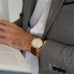 ZENITH "El Primero" Watch in Yellow gold and Leather