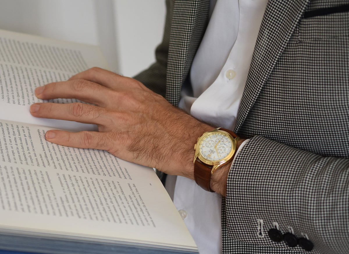 Montre ZENITH El Primero en or jaune et cuir