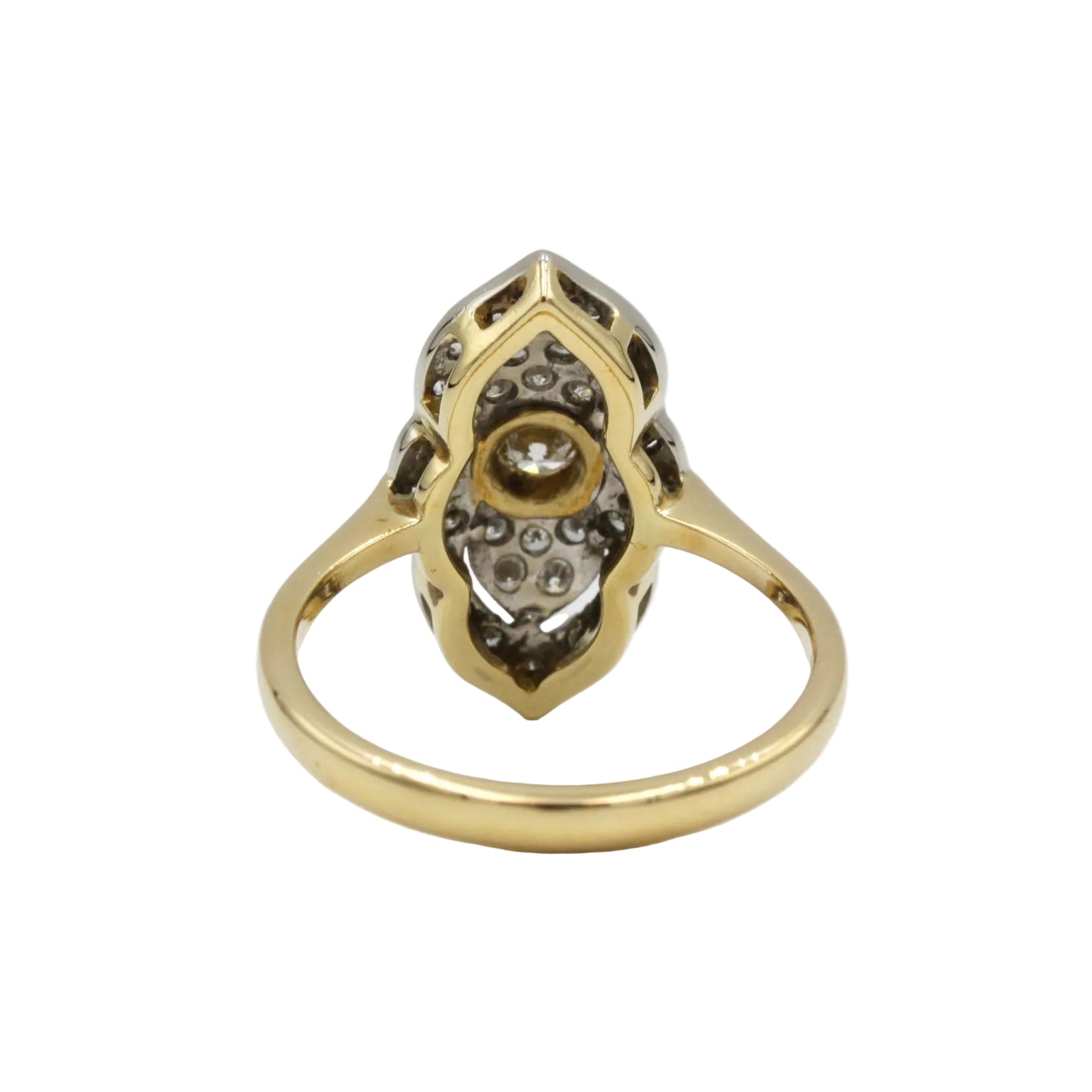 Bague Marquise en or jaune et diamants