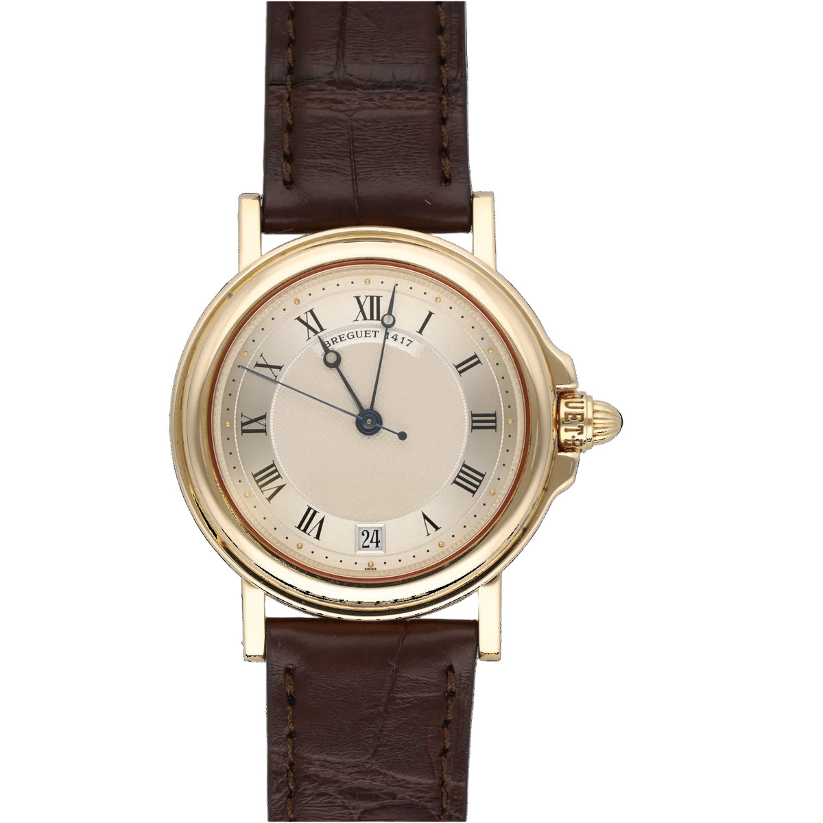 BREGUET watch in yellow gold and leather
