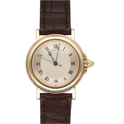 BREGUET watch in yellow gold and leather