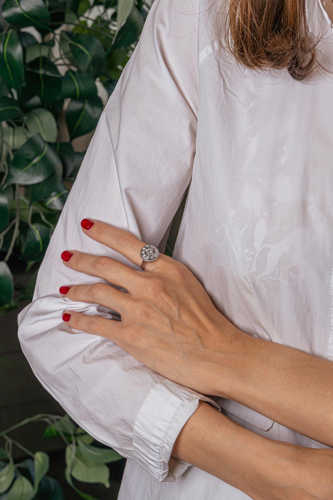 Bague Marguerite Or blanc Diamant