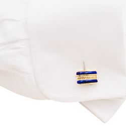 Boutons de manchette Boucheron, or jaune, lapis lazuli.