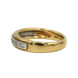 Wedding Band in Yellow Gold, Platinum, and Diamonds