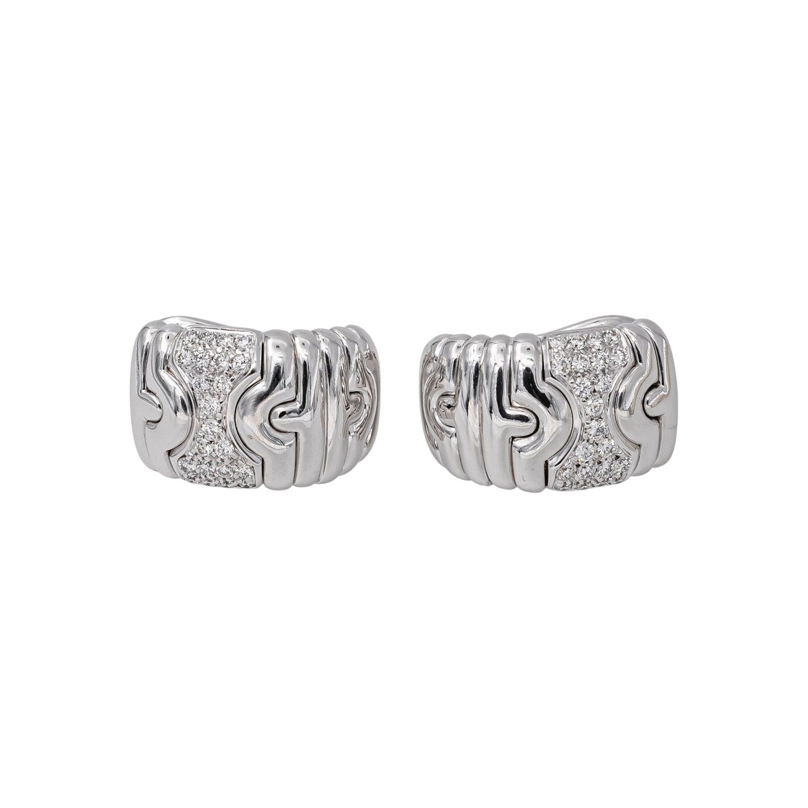 Bulgari Boucles d'oreilles Parentesi Or blanc Diamant