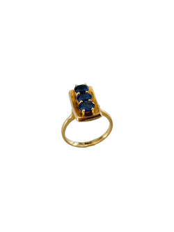 Retro Ring in Rose Gold and Sapphires