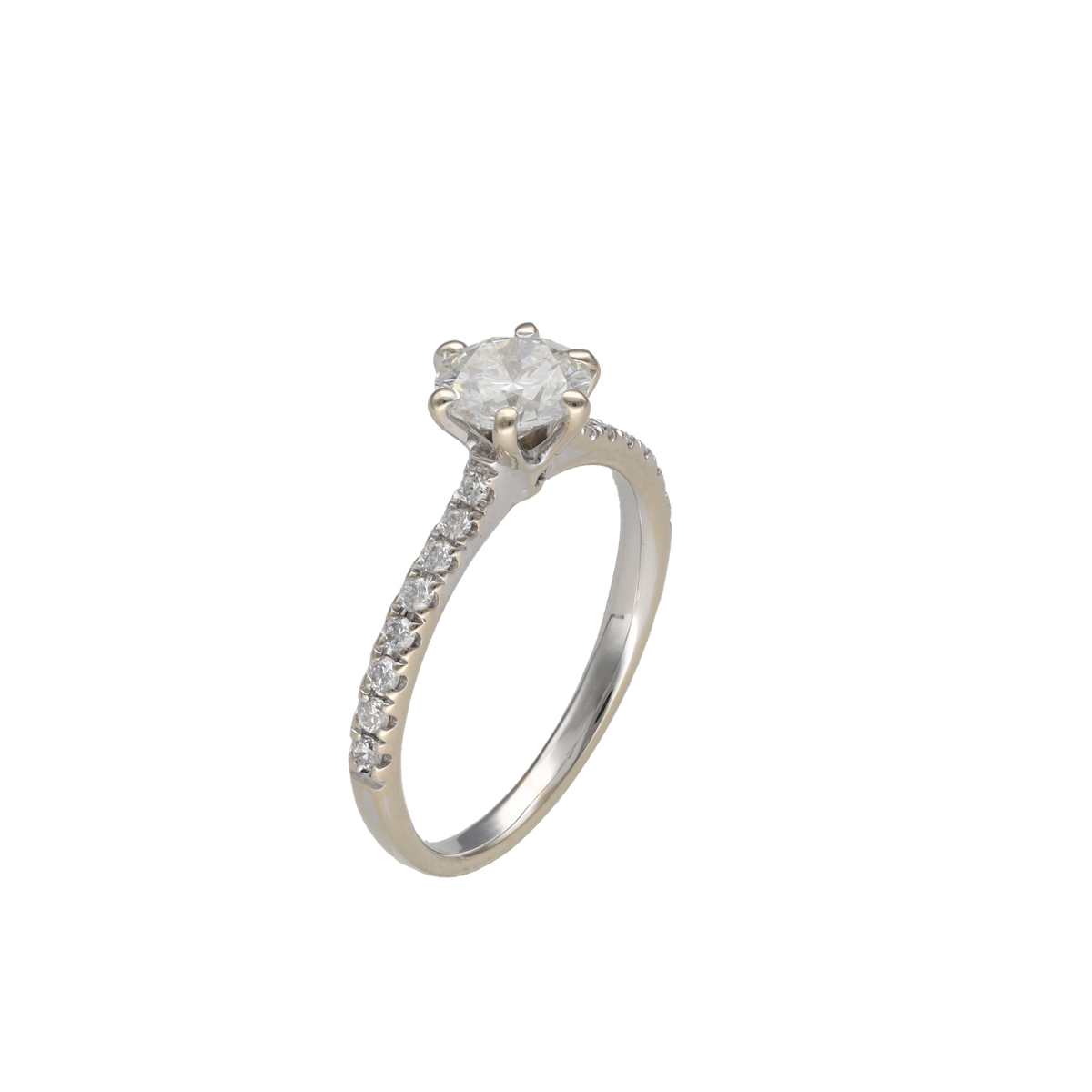 Bague Solitaire en or blanc et diamants