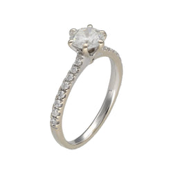 White Gold Solitaire Ring with Diamonds