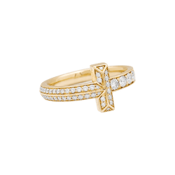 TIFFANY & CO. "Tiffany T" Bangle Ring in Rose gold with Diamonds