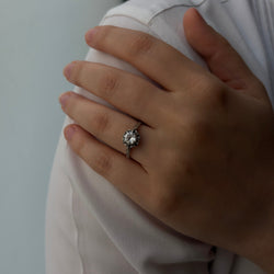 White Gold Solitaire Ring with Diamonds