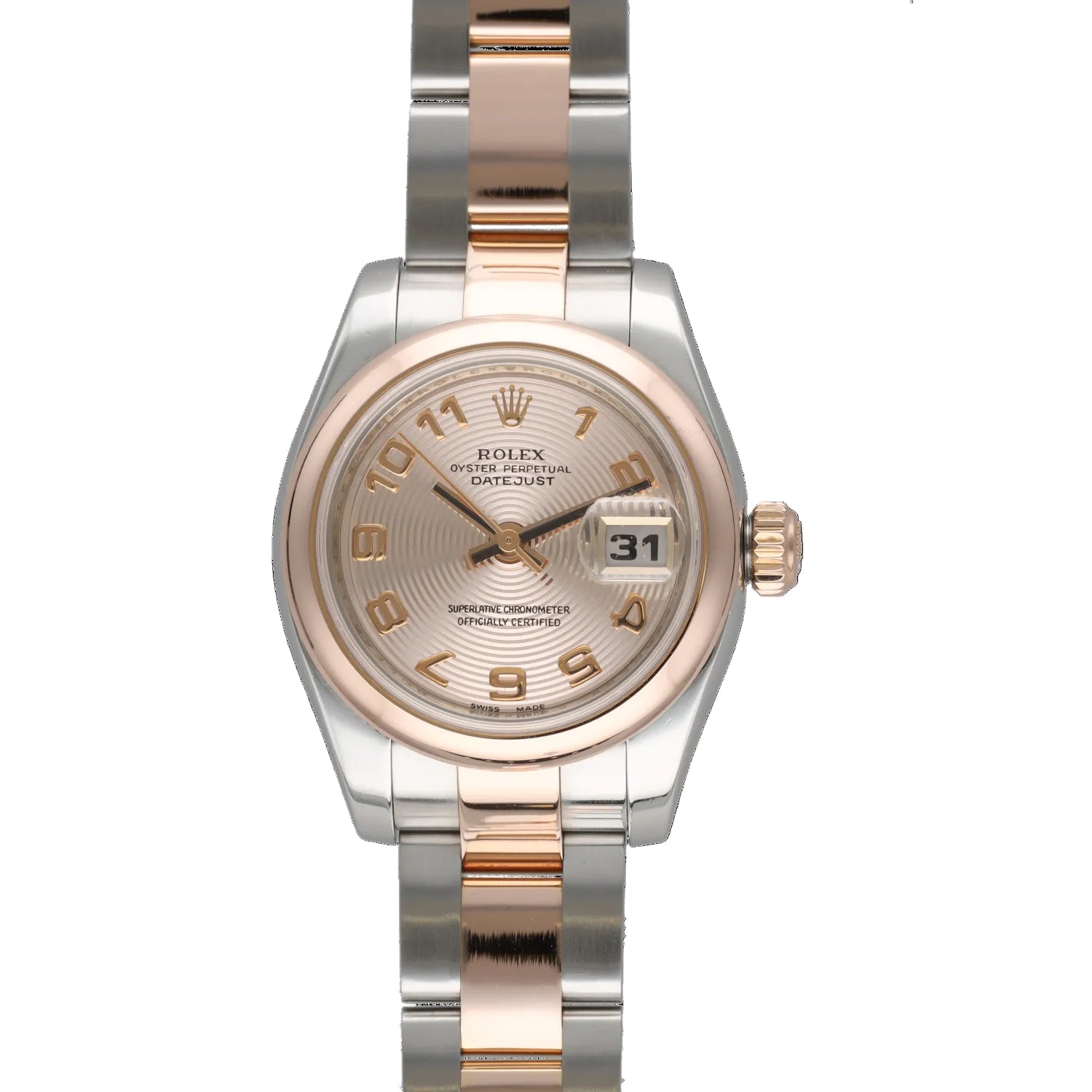 ROLEX "Oyster Datejust Lady" watch in rose gold and stainless steel