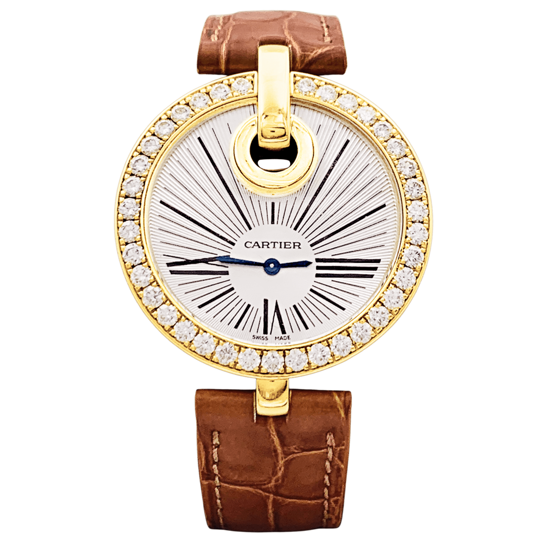 Montre Cartier, "Captive", or jaune et diamants.