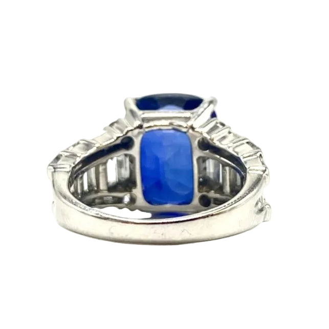 White Gold, Sapphire, and Diamond Ring